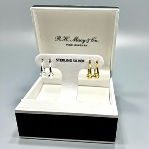 R.H Macey Two Pairs Of Sterling Silver Earrings